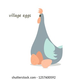 Chicken and egg. Vector illustration.