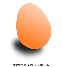 A chicken egg vector image. Simple egg. Egg with shadow.