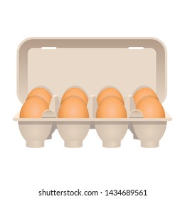 Chicken eggs in carton vector design illustration isolated on white background