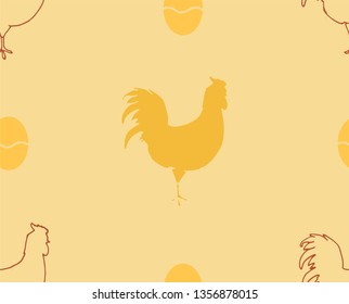 Chicken and eggs design. Seamless pattern vector. For decoration, poster, warpping and print.