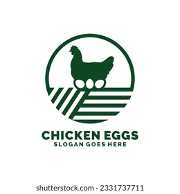 Chicken eggs farm logo design vector