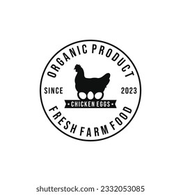 Chicken eggs farm logo design vector
