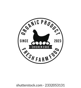 Diseño vectorial del logotipo de la granja de huevos de pollo