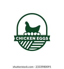 Chicken eggs farm logo design vector