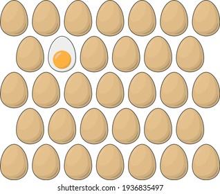 Chicken eggs. Hard boiled egg.