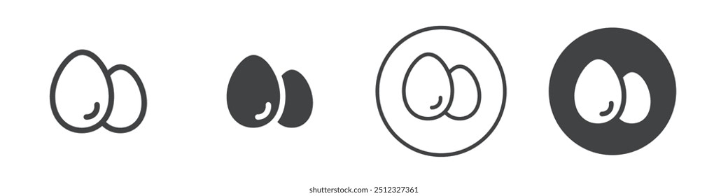 Chicken eggs icon Vector logo outline