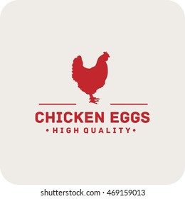 Chicken Eggs Label. Hen icon. Label vintage for your logo design, sticker, menu. Hen vector. Chicken. Eggs. Good as an emblem, design element or a sticker. Hen eggs logo. 