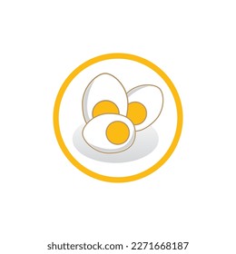 Icono del logotipo de huevos de pollo y símbolo de la ilustración del diseño del vector