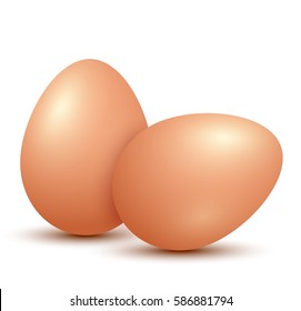 Chicken Eggs on white background