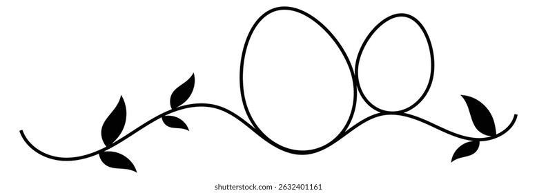 Chicken eggs one line continuous drawing. Organic farm product. Vector illustration. EPS 10