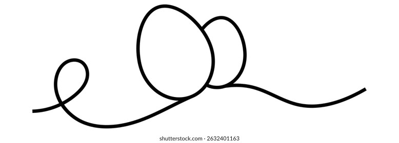 Chicken eggs one line continuous drawing. Organic farm product. Vector illustration. EPS 10