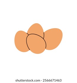 Chicken eggs. Organic farm chicken eggs. Vector illustration.