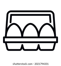 Chicken eggs pack icon. Outline Chicken eggs pack vector icon for web design isolated on white background