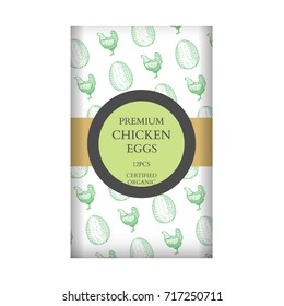 Chicken Eggs Packaging Design Template. Vector illustration