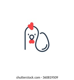 Chicken eggs production logo, linear icon