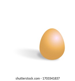 Chicken Eggs With Shadow 3D Effect Vector Illustration 