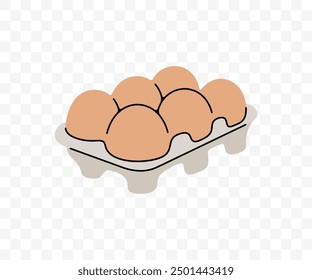 Chicken eggs in tray, graphic design. Hen eggs, food and meal, vector design and illustration