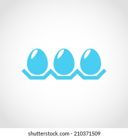 Chicken eggs in a tray Icon Isolated on White Background