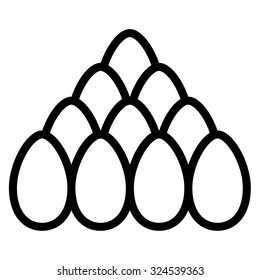 Chicken eggs vector icon. Line art