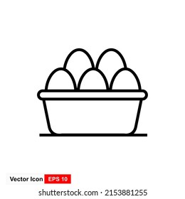 Chicken eggs. Vector illustration of a fresh egg in a box.