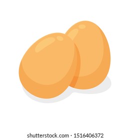 Chicken Eggs Vector Separate the part from the white background. Chicken eggs are a popular ingredient for cooking.