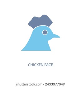 icono de línea conceptual de cara de pollo. Ilustración de elemento simple. diseño de símbolo de esquema de concepto de cara de pollo.