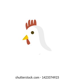 chicken face cute cartoon icon vector on a white background