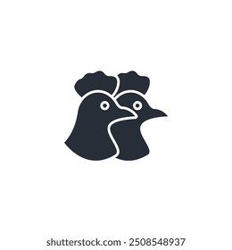 chicken face icon. vector.Editable stroke.linear style sign for use web design,logo.Symbol illustration.