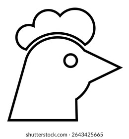 chicken face line icon design. chicken face thin black outline symbol vector illustration. editable stroke icon on transparent background.