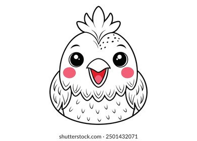 chicken face shot happy vector illustration