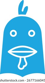 Ilustração de ícone de vetor único Chicken Face
