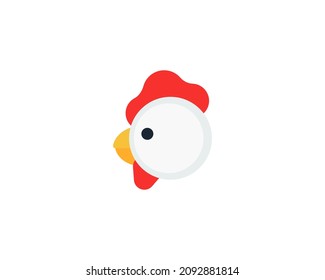 Chicken face vector isolated icon. Emoji illustration. Chicken vector emoticon