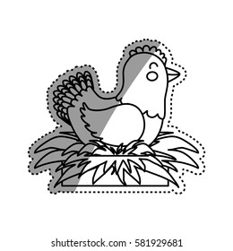 chicken farm animal icon vector illustration graphic design