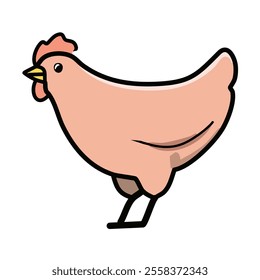 chicken farm animal isolated icon vector illustration design