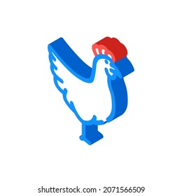 chicken farm bird isometric icon vector. chicken farm bird sign. isolated symbol illustration