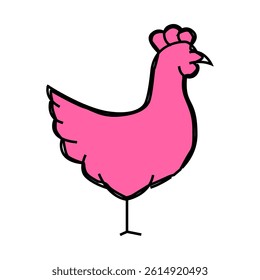chicken farm bird line icon vector. chicken farm bird sign. isolated symbol illustration