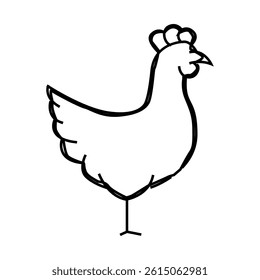 chicken farm bird line icon vector. chicken farm bird sign. isolated contour symbol black illustration