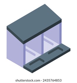 Chicken farm box icon isometric vector. Egg hen stable. Worker factory fowl