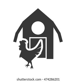chicken farm building silhouette icon. Flat and Isolated design. Vector illustration