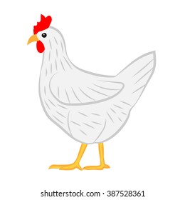 Chicken farm cartoon drawing animal vector color outline isolated line art contour