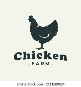 chicken farm concept logo. for natural farm products. Logotype isolated on white background. farm with chicken logo