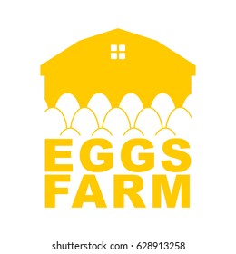 Chicken farm emblem. Egg Farm Logo. Poultry factory sign. Eggs production symbol