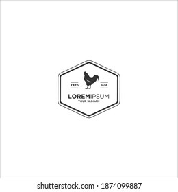 vector del logotipo del emblema de la granja de pollos