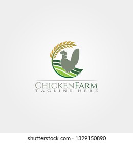 Chicken farm icon template, creative vector logo design, animal husbandry, illustration element