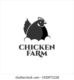 Chicken Farm Logo for Agriculture Template illustration with Hen in Nest Vector Element