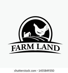 chicken farm logo design icon

