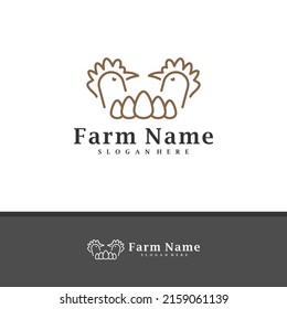 Chicken Farm logo design vector, Creative Chicken Farm logo concepts template illustration.