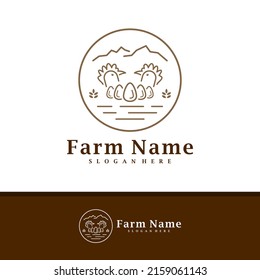 Chicken Farm logo design vector, Creative Chicken Farm logo concepts template illustration.