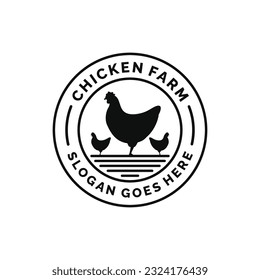 Chicken farm logo design vector. Livestock logo vector