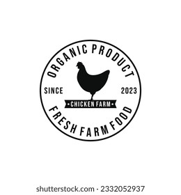 Vector de diseño del logo de la granja de pollos. Vector de logotipo ganadero